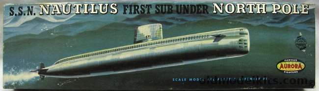 Aurora 1/242 Atomic Submarine SSN Nautilus SSN-571 - First Under The North Pole, 708-98 plastic model kit